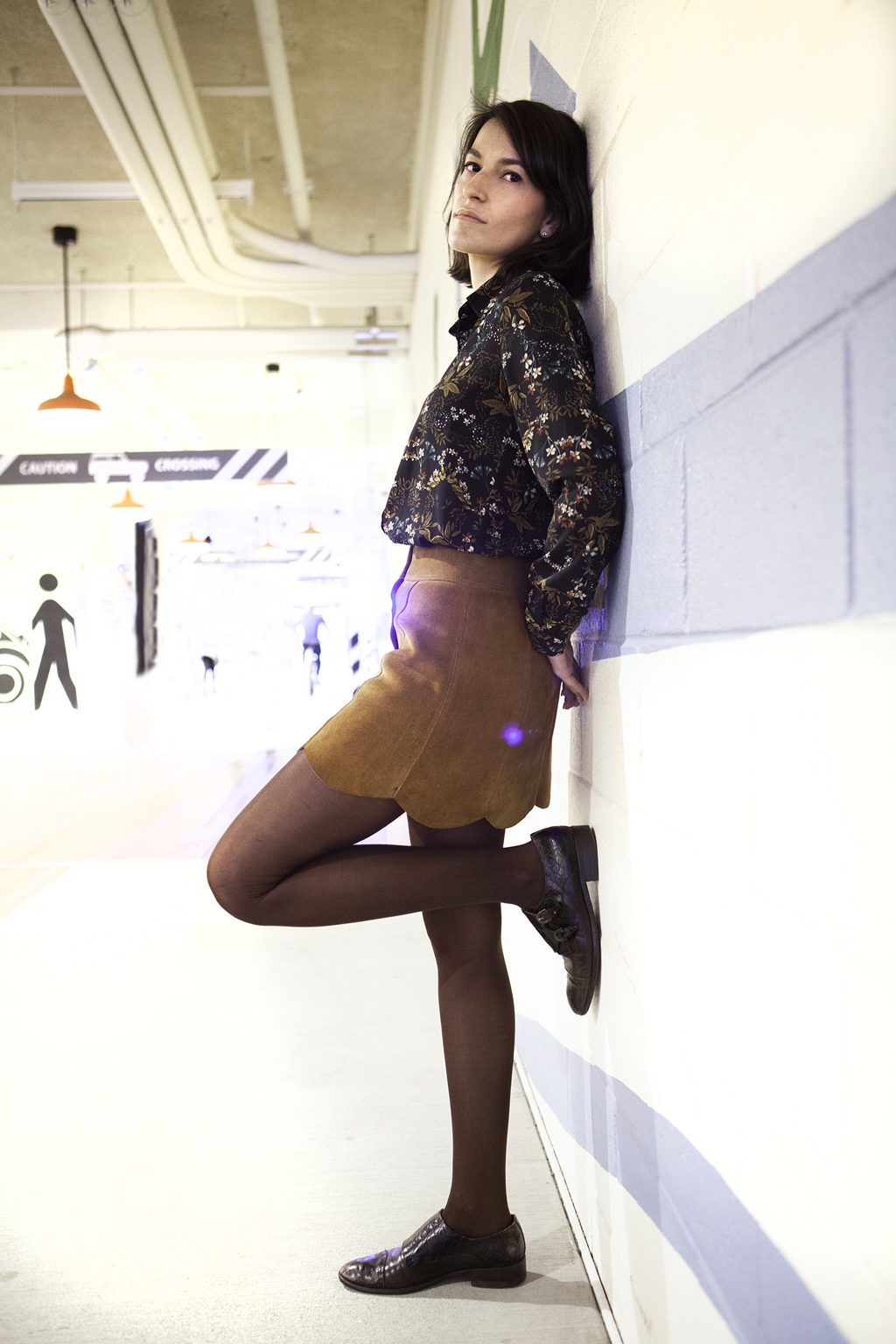 Style Indigo Vintage suede skirt and Japanese-inspired shirt 